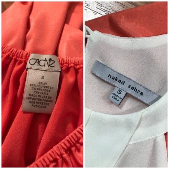 💖MEGA SALE💖Cache,Naked Zebra 2 Blouse Womens Set Coral White ALSU00256 - Picture 8 of 8